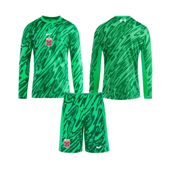 Billige Fotballdrakter Norge Keeper Barn Hjemmedrakt 2023 Langermet