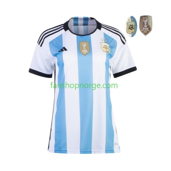 Billige Fotballdrakter Argentina 3 Stars Dame Hjemmedrakt World Cup 2022 Kortermet