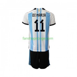 Billige Fotballdrakter Argentina Di Maria 11 Barn Hjemmedrakt World Cup 2022 Kortermet