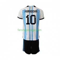 Billige Fotballdrakter Argentina Maradona 10 Barn Hjemmedrakt World Cup 2022 Kortermet