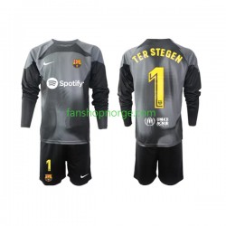 Billige Fotballdrakter FC Barcelona Ter Stegen 1 Keeper Barn Bortedrakt 2022-2023 Langermet