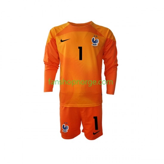 Billige Fotballdrakter Frankrike Hugo Lloris 1 Keeper Barn Bortedrakt World Cup 2022 Langermet