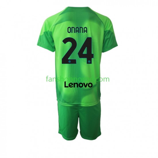 Billige Fotballdrakter Inter Milan Andre Onana 24 Keeper Barn Tredjedrakt 2022-2023 Kortermet