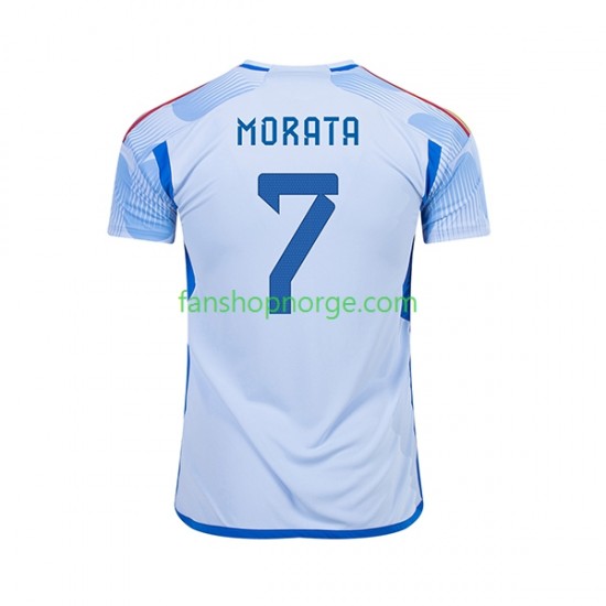 Billige Fotballdrakter Spania MORATA 7 Herre Bortedrakt World Cup 2022 Kortermet