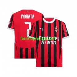 Billige Fotballdrakter AC Milan UCL Font MORATA 7 Herre Hjemmedrakt 2024-2025 Kortermet