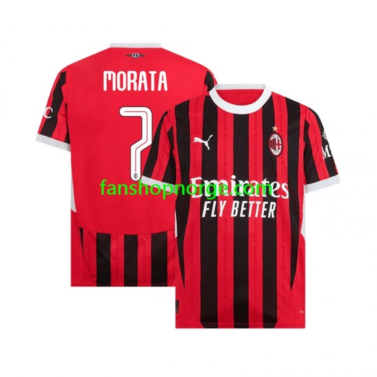 Billige Fotballdrakter AC Milan UCL Font MORATA 7 Herre Hjemmedrakt 2024-2025 Kortermet