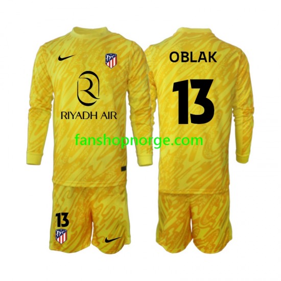 Billige Fotballdrakter Atlético Madrid Jan Oblak 13 Keeper Barn Tredjedrakt 2024-2025 Langermet