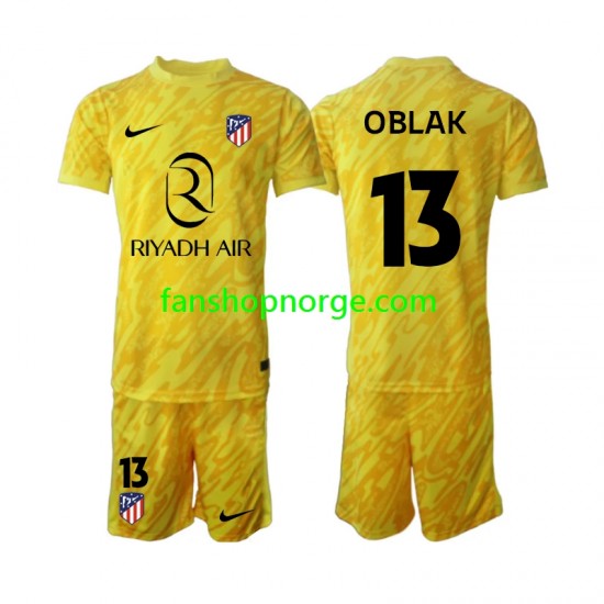 Billige Fotballdrakter Atlético Madrid Jan Oblak 13 Keeper Barn Tredjedrakt 2024-2025 Kortermet