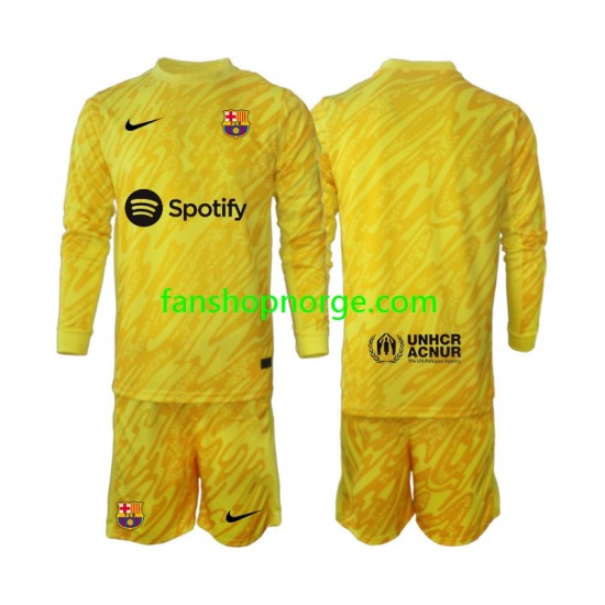 Billige Fotballdrakter FC Barcelona Keeper Barn Bortedrakt 2024-2025 Langermet