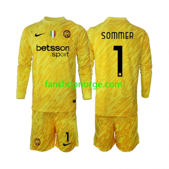 Billige Fotballdrakter Inter Milan Yann Sommer 1 Keeper Barn Bortedrakt 2024-2025 Langermet
