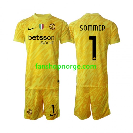 Billige Fotballdrakter Inter Milan Yann Sommer 1 Keeper Barn Bortedrakt 2024-2025 Kortermet