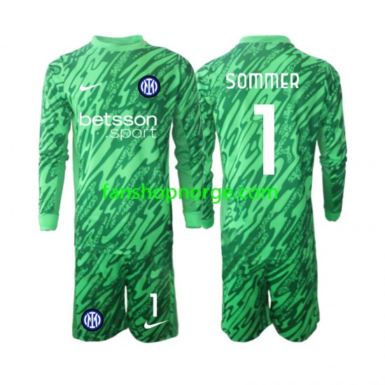 Billige Fotballdrakter Inter Milan Yann Sommer 1 Keeper Barn Hjemmedrakt 2024-2025 Langermet