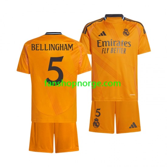 Billige Fotballdrakter Real Madrid BELLINGHAM 5 Barn Bortedrakt 2024-2025 Kortermet
