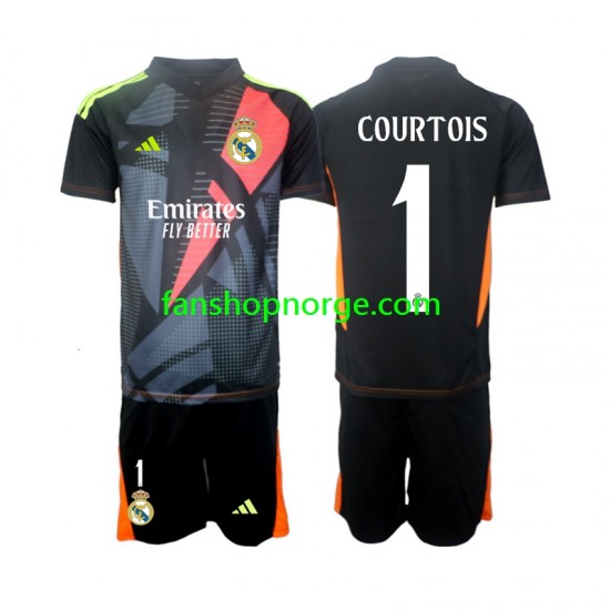Billige Fotballdrakter Real Madrid Thibaut Courtois 1 Keeper Barn Bortedrakt 2024-2025 Kortermet