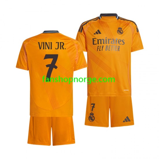 Billige Fotballdrakter Real Madrid VINI JR 7 Barn Bortedrakt 2024-2025 Kortermet