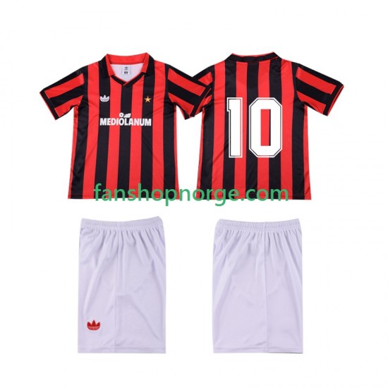 Billige Fotballdrakter AC Milan 10 1990 1991 Retro Barn Hjemmedrakt Kortermet