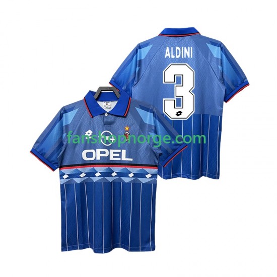 Billige Fotballdrakter AC Milan ALDINI 3 1995 1996 Retro Herre Bortedrakt Kortermet