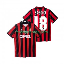 Billige Fotballdrakter AC Milan BAGGIO 18 1996 1997 Retro Herre Hjemmedrakt Kortermet