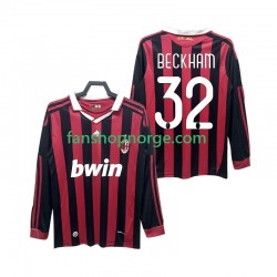 Billige Fotballdrakter AC Milan BECKHAM 32 2009 Retro Herre Hjemmedrakt 2010 Langermet
