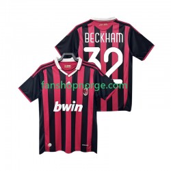 Billige Fotballdrakter AC Milan BECKHAM 32 2009 Retro Herre Hjemmedrakt 2010 Kortermet