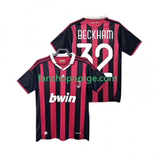 Billige Fotballdrakter AC Milan BECKHAM 32 2009 Retro Herre Hjemmedrakt 2010 Kortermet