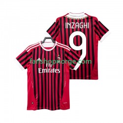 Billige Fotballdrakter AC Milan INZAGHI 9 2012 Retro Herre Hjemmedrakt 2011 Kortermet