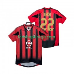 Billige Fotballdrakter AC Milan KAKA 22 2005 Retro Herre Hjemmedrakt 2004 Kortermet