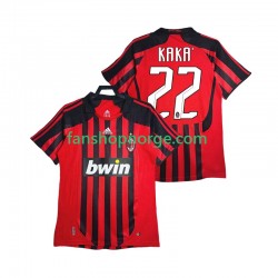 Billige Fotballdrakter AC Milan KAKA 22 2007 Retro Herre Hjemmedrakt 2008 Kortermet