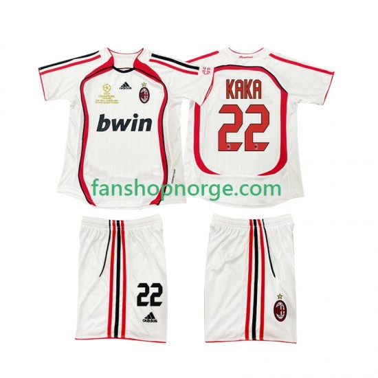 Billige Fotballdrakter AC Milan KAKA 22 2007 Retro Barn Bortedrakt 2006 Kortermet
