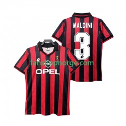 Billige Fotballdrakter AC Milan MALDINI 3 1995 1996 Retro Herre Hjemmedrakt Kortermet