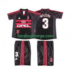 Billige Fotballdrakter AC Milan MALDINI 3 Retro Barn Tredjedrakt 1998 1999 Kortermet