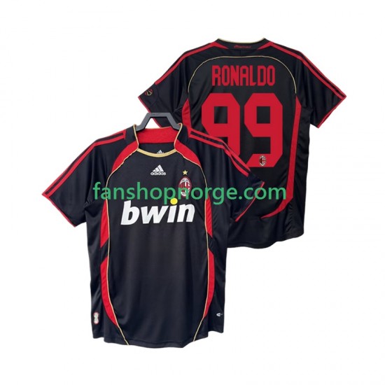 Billige Fotballdrakter AC Milan RONALDO 99 2007 Retro Herre Tredjedrakt 2006 Kortermet