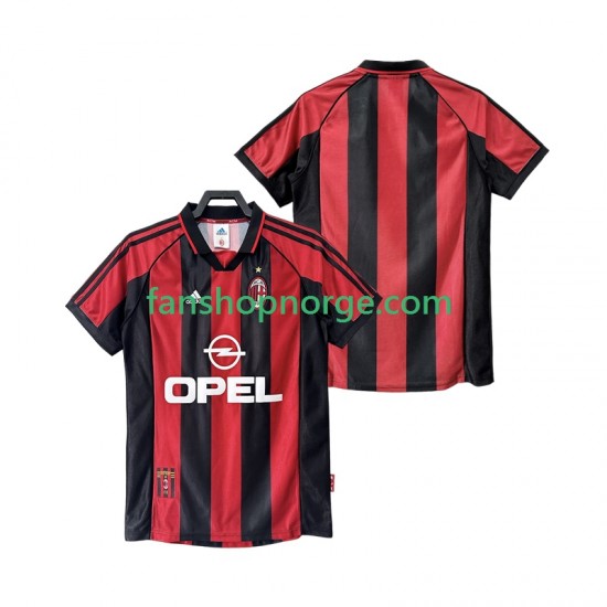 Billige Fotballdrakter AC Milan Retro Herre Hjemmedrakt 1998 1999 Kortermet