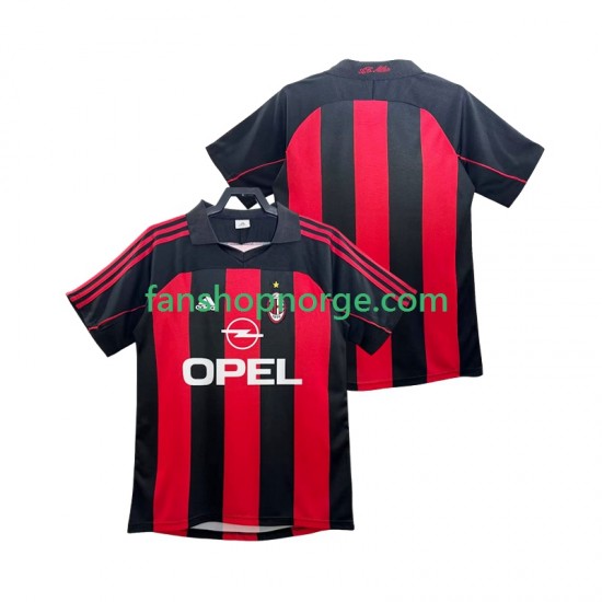 Billige Fotballdrakter AC Milan 2000 Retro Herre Hjemmedrakt 2002 Kortermet