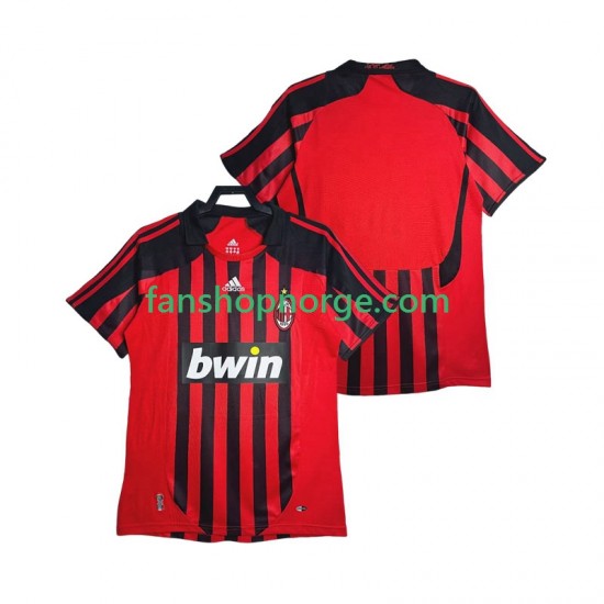 Billige Fotballdrakter AC Milan 2007 Retro Herre Hjemmedrakt 2008 Kortermet