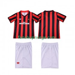 Billige Fotballdrakter AC Milan 1990 1991 Retro Barn Hjemmedrakt Kortermet