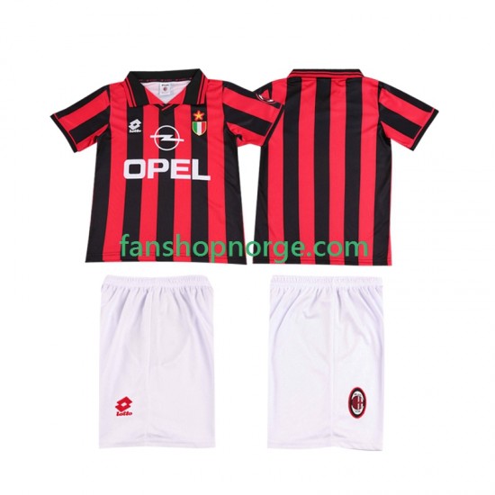 Billige Fotballdrakter AC Milan 1996 1997 Retro Barn Hjemmedrakt Kortermet