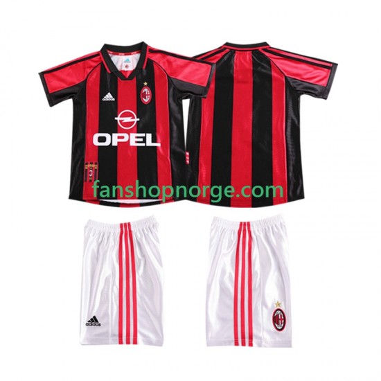Billige Fotballdrakter AC Milan Retro Barn Hjemmedrakt 1998 1999 Kortermet