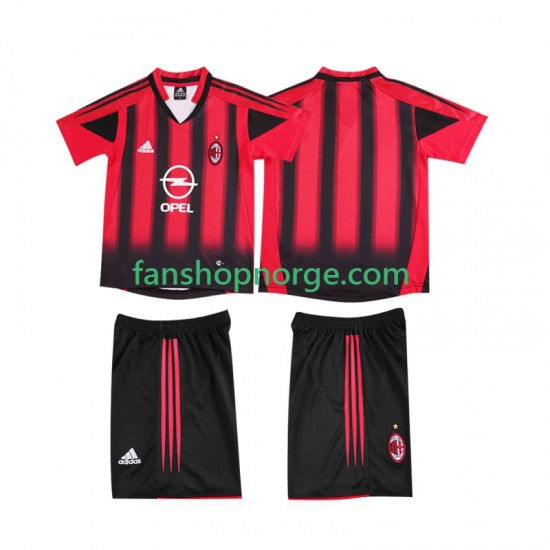 Billige Fotballdrakter AC Milan 2005 Retro Barn Hjemmedrakt 2004 Kortermet