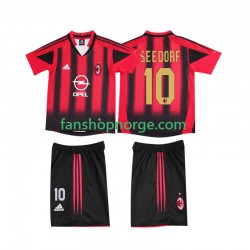 Billige Fotballdrakter AC Milan SEEDORF 10 2005 Retro Barn Hjemmedrakt 2004 Kortermet