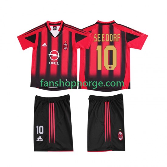 Billige Fotballdrakter AC Milan SEEDORF 10 2005 Retro Barn Hjemmedrakt 2004 Kortermet
