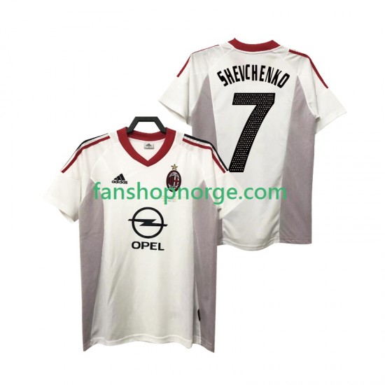 Billige Fotballdrakter AC Milan SHEVCHENKO 7 2005 Retro Herre Bortedrakt 2004 Kortermet