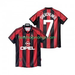 Billige Fotballdrakter AC Milan SHEVCHENKO 7 Retro Herre Hjemmedrakt 1998 1999 Kortermet