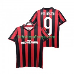 Billige Fotballdrakter AC Milan VAN BASTEN 9 1990 1991 Retro Herre Hjemmedrakt Kortermet