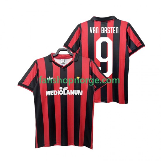 Billige Fotballdrakter AC Milan VAN BASTEN 9 1990 1991 Retro Herre Hjemmedrakt Kortermet