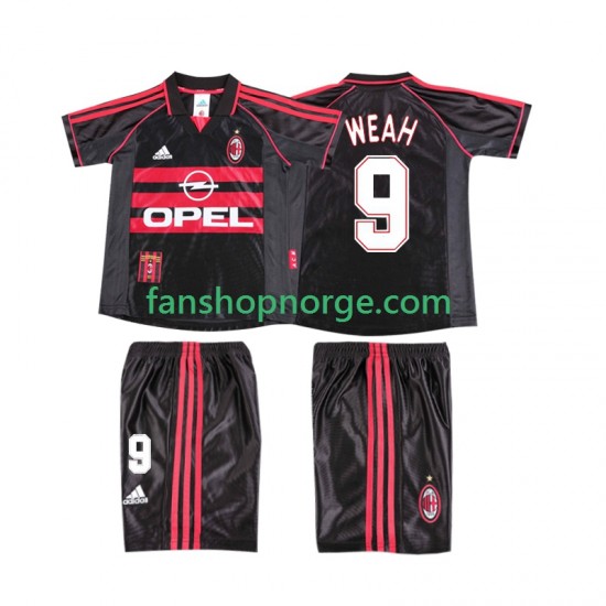 Billige Fotballdrakter AC Milan WEAH 9 Retro Barn Tredjedrakt 1998 1999 Kortermet