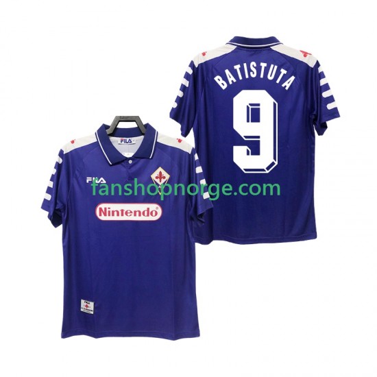 Billige Fotballdrakter Fiorentina BASTUTA 9 Retro Herre Hjemmedrakt 1998 1999 Kortermet