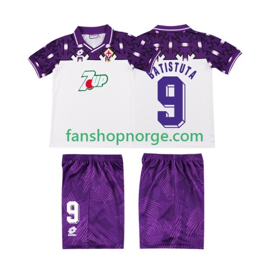 Billige Fotballdrakter Fiorentina BATISTUTA 9 1992 1993 Retro Barn Bortedrakt Kortermet