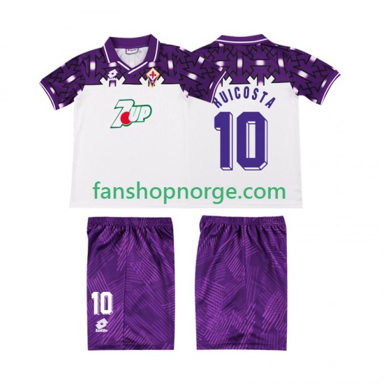 Billige Fotballdrakter Fiorentina RUI COSTA 10 1992 1993 Retro Barn Bortedrakt Kortermet