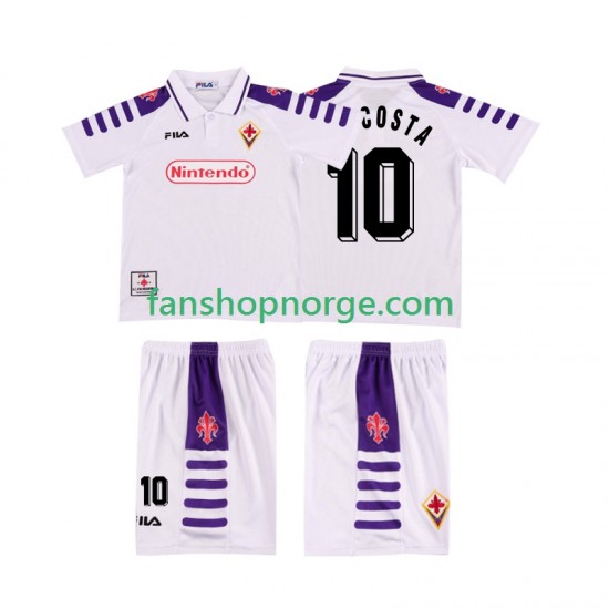 Billige Fotballdrakter Fiorentina RUI COSTA 10 Retro Barn Bortedrakt 1998 1999 Kortermet